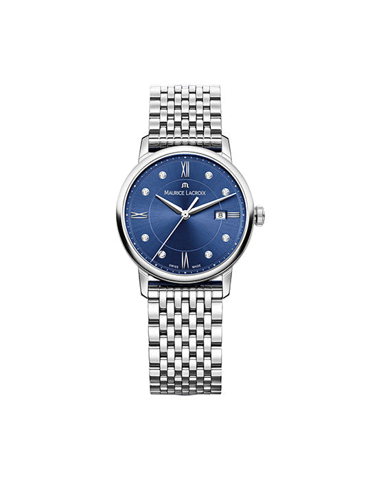 Maurice Lacroix Eliros Sunbrushed Blue Dial Silver Steel Strap Watch for Women - EL1094-SS002-130-1 Buy Now By Maurice Lacroix