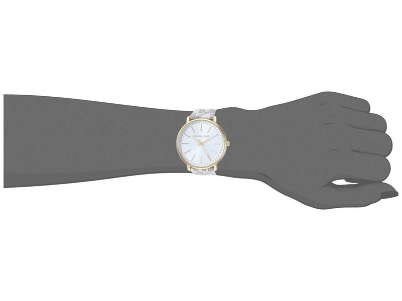 Michael Kors Pyper Quartz Silver Dial White Leather Strap Watch For Women - MK2858 Buy Now By Michael Kors