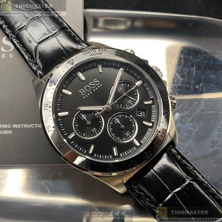 Hugo Boss Ikon Grey Dial Black Leather Strap Watch for Men - 1513177 Buy Now By Hugo Boss