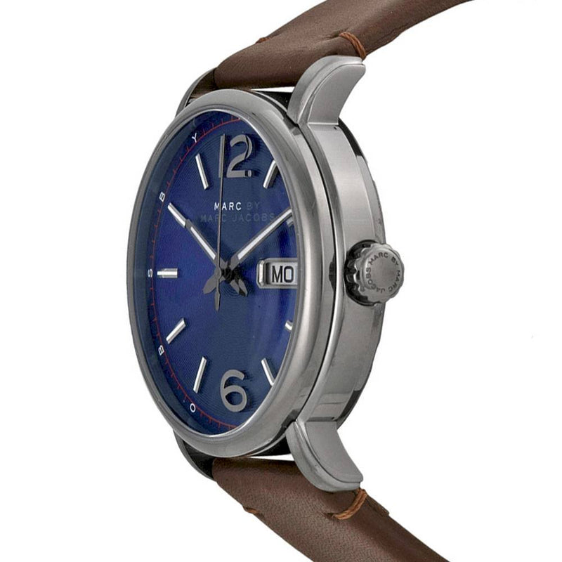 Marc Jacobs Fergus Blue Dial Brown Leather Strap Watch for Men - MBM5078 Buy Now By Marc Jacobs