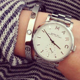 Marc Jacobs Baker White Dial Silver Steel Strap Watch for Women - MBM3242 Buy Now By Marc Jacobs
