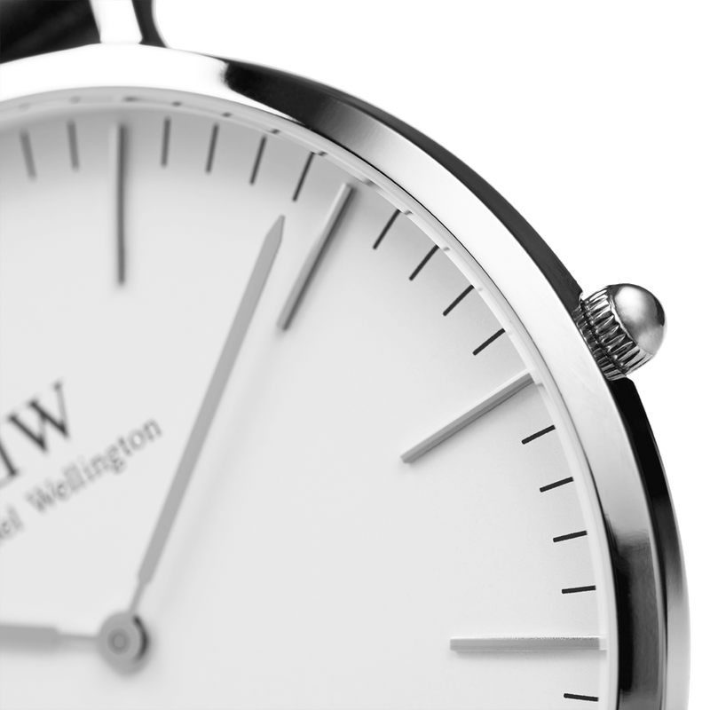 Daniel Wellington Classic Cornwall White Dial Black Nylon Strap Watch For Men - DW00100260 Buy Now By Daniel Wellington