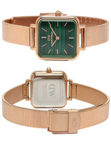 Daniel Wellington Quadro Studio Green Dial Rose Gold Mesh Strap Watch For Women - DW00100520 Buy Now By Daniel Wellington