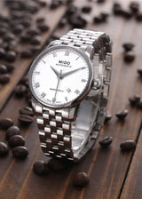 Mido Baroncelli II Automatic White Dial Silver Steel Strap Watch For Men - M8600.4.26.1 Buy Now By Mido