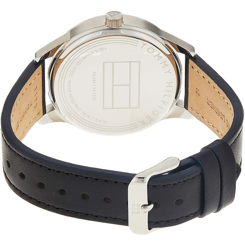 Shop Tommy Hilfiger Damon Multifunction Black Dial Black Leather Strap Watch for Men - 1791417 in USA