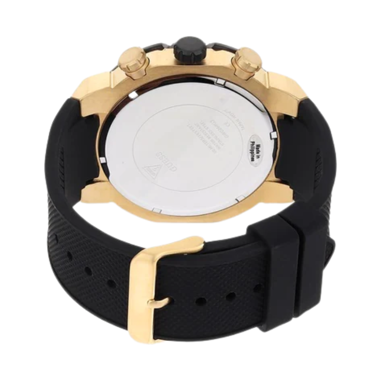 Guess Navigator Chronograph Black Dial Black Rubber Strap Watch for Men - GW0264G3 Buy Now By Guess