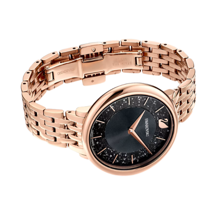 Swarovski Crystalline Chic Analog Black Dial Rose Gold Steel Strap Watch for Women - 5544587 Buy Now By Swarovski