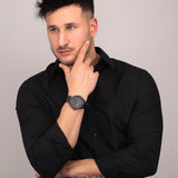 Maserati Stile Quartz Black Dial Black Steel Strap Watch For Men - R8853142001