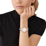 Michael Kors Lennox Three Hand Silver Dial Rose Gold Steel Strap Watch For Women - MK7279 Buy Now By Michael Kors