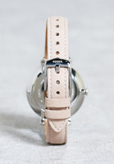 Shop Fossil Jacqueline Blush Mother of Pearl Dial Pink Leather Strap Watch for Women - ES4151 in USA