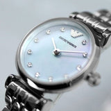 Emporio Armani Gianni Blue Dial Silver Steel Strap Watch For Women - AR1961 Buy Now By Emporio Armani