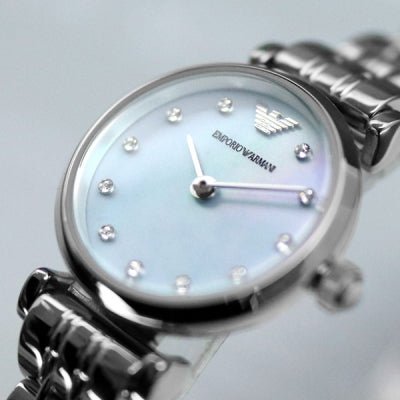 Emporio Armani Gianni Blue Dial Silver Steel Strap Watch For Women - AR1961 Buy Now By Emporio Armani