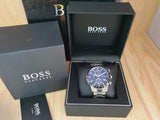 Shop Hugo Boss Rafale Quartz Blue Dial Silver Steel Strap Watch for Men - 1513510 in USA