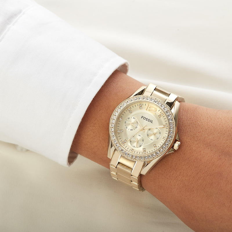 Fossil Riley Gold Dial Gold Steel Strap Watch for Women - ES3203 Buy Now By Fossil