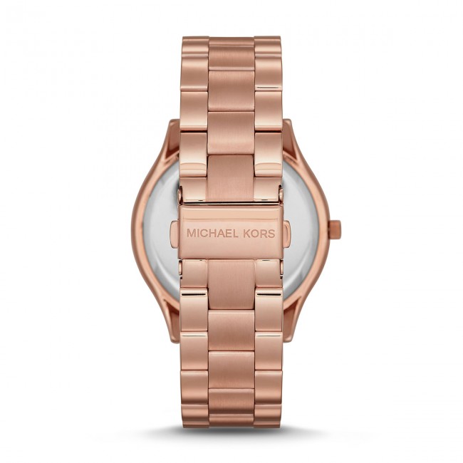 Shop Michael Kors Slim Runway Rose Gold Dial Rose Gold Steel Strap Watch for Women - MK3197 in USA