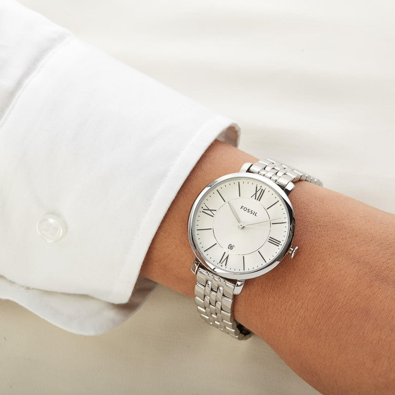 Fossil Jacqueline White Dial Silver Steel Strap Watch for Women - ES3433 Buy Now By Fossil