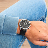 Emporio Armani Luigi Chronograph Black Dial Black Leather Watch For Men - AR1828 Buy Now By Emporio Armani