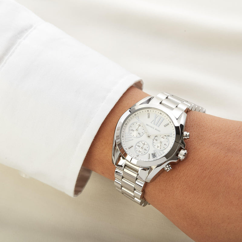 Michael Kors Bradshaw Chronograph Silver Dial Silver Steel Strap Watch for Women - MK6174 Buy Now By Michael Kors