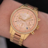 Michael Kors Ritz Chronograph Rose Dial Two Tone Steel Strap Watch for Women - MK6475 Buy Now By Michael Kors