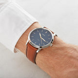 Fossil Minimalist Blue Dial Brown Leather Strap Watch for Men - FS5304 Buy Now By Fossil