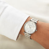 Fossil Carlie Silver Dial Silver Steel Strap Watch for Women - ES4341 Buy Now By Fossil