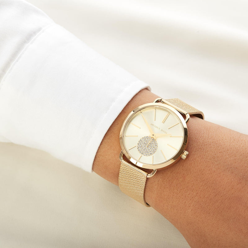 Michael Kors Portia Gold Dial Gold Mesh Bracelet Watch for Women - MK3844 Buy Now By Michael Kors