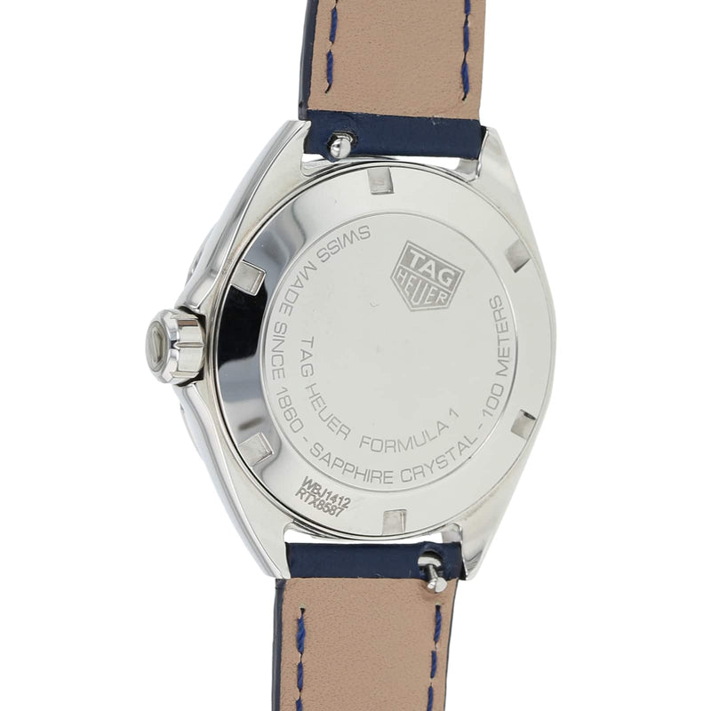 Shop Tag Heuer Formula 1 Quartz Blue Dial Blue Leather Strap Watch for Women - WBJ1412.FC8233 in USA