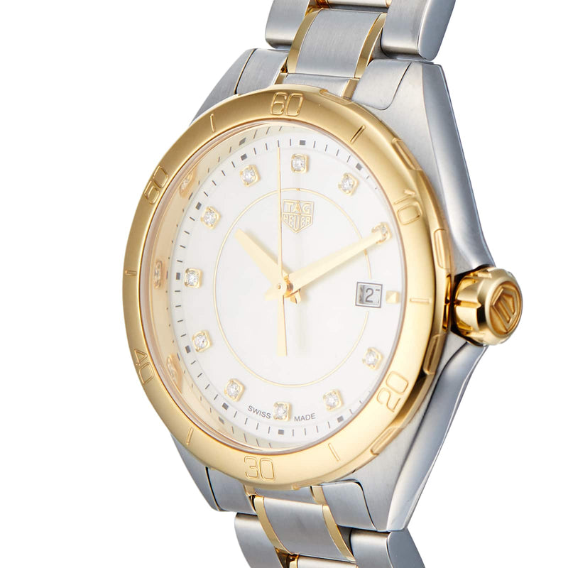 Shop Tag Heuer Formula 1 Diamonds Mother of Pearl White Dial Two Tone Steel Strap Watch for Women - WBJ1421.BB0648 in USA