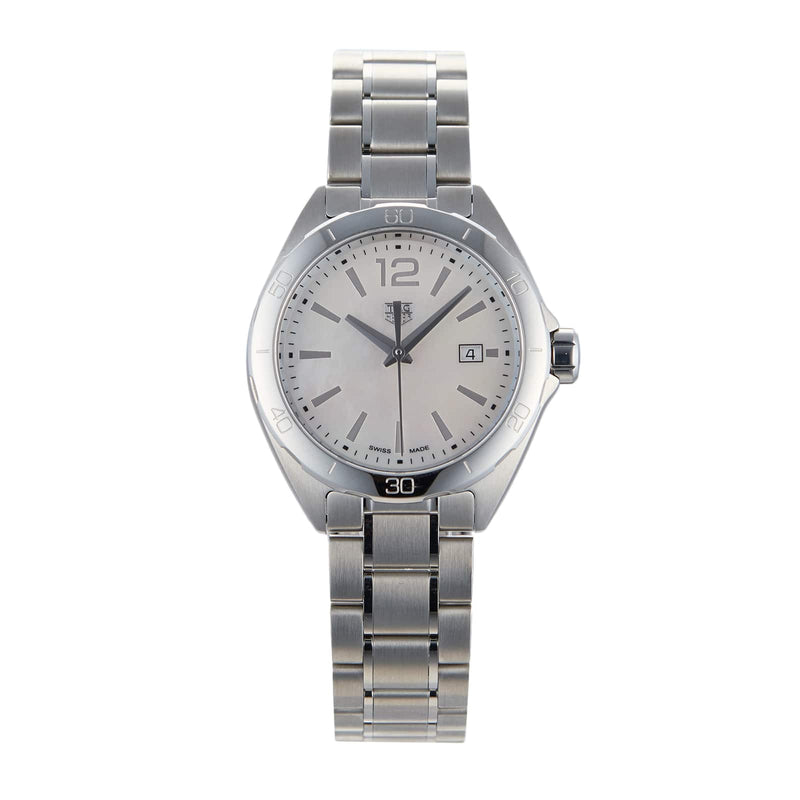 Shop Tag Heuer Formula 1 Quartz Mother of Pearl White Dial Silver Steel Strap Watch for Women - WBJ1418.BA0664 in USA