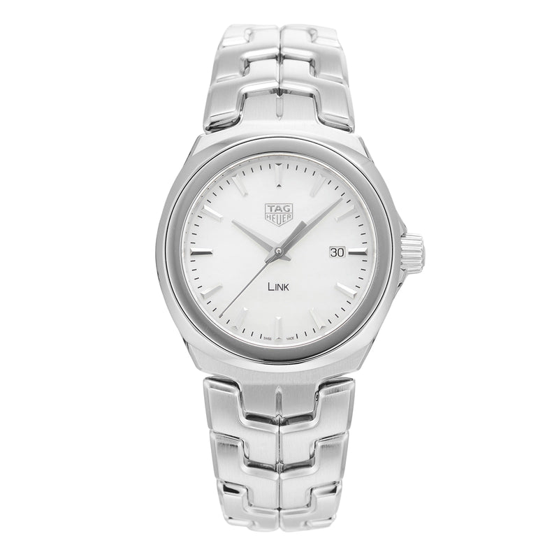 Shop Tag Heuer Link Quartz Mother of Pearl Dial Silver Steel Strap Watch for Women - WBC1310.BA0600 in USA