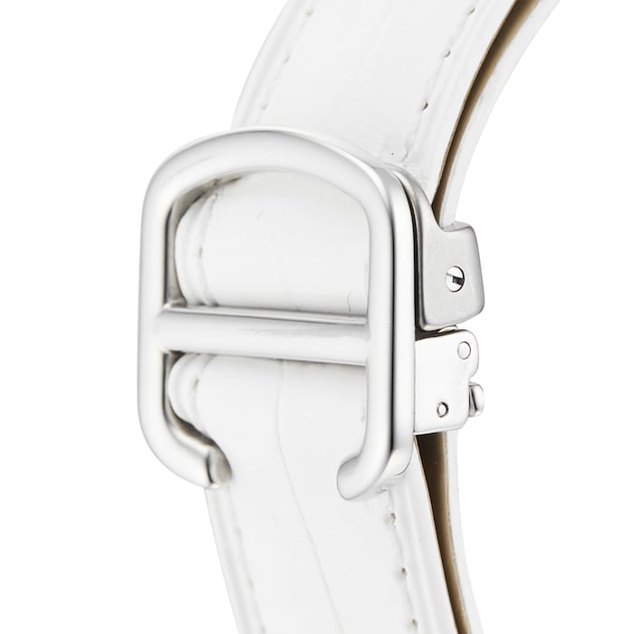 Shop Cartier Ballon Bleu de Cartier Silver Dial White Leather Strap Watch for Women - W6920087 in USA