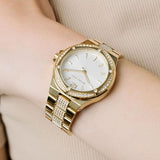 Michael Kors Lenox Three Hand Silver Dial Gold Steel Strap Watch For Women - MK7361 Buy Now By Michael Kors