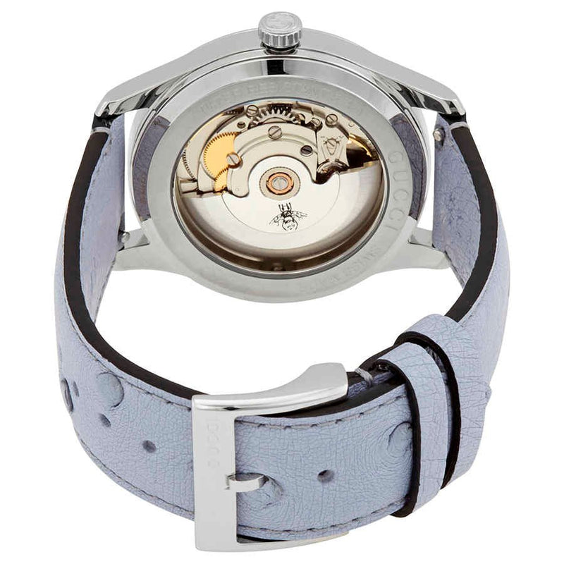 Gucci G Timeless Automatic Mother of Pearl Dial Blue Leather Strap Watch For Women - YA1264113 Buy Now By Gucci