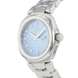 Shop Tag Heuer Link Quartz Diamonds Blue Mother of Pearl Dial Silver Steel Strap Watch for Women - WBC1313.BA0600 in USA