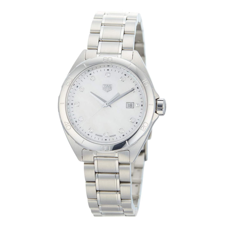 Shop Tag Heuer Formula 1 Diamonds Mother Of Pearl White Dial Silver Steel Strap Watch for Women - WBJ1419.BA0664 in USA