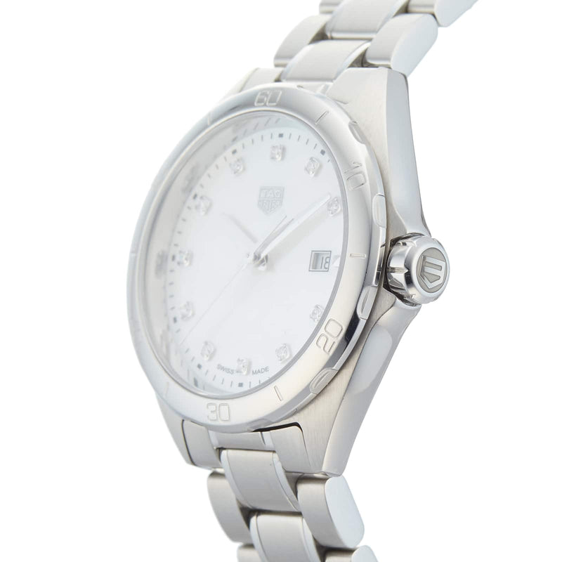Shop Tag Heuer Formula 1 Diamonds Mother Of Pearl White Dial Silver Steel Strap Watch for Women - WBJ1419.BA0664 in USA