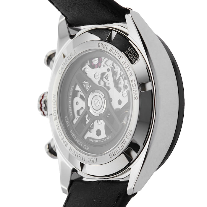 Tag Heuer Carrera Porsche Chronograph Special Edition Black Dial Black Leather Strap Watch for Men - CBN2A1F.FC6492 Buy Now By Tag Heuer