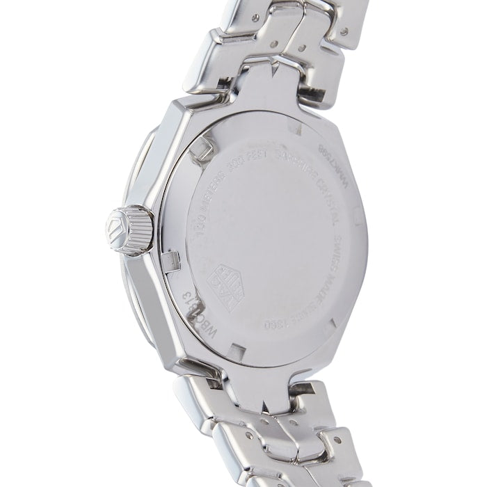 Shop Tag Heuer Link Quartz Diamonds Blue Mother of Pearl Dial Silver Steel Strap Watch for Women - WBC1313.BA0600 in USA