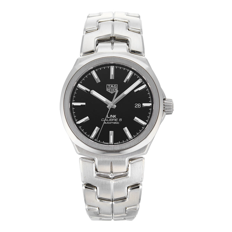 Shop Tag Heuer Link Quartz Black Dial Silver Steel Strap Watch for Women - WBC2110.BA0603 in USA