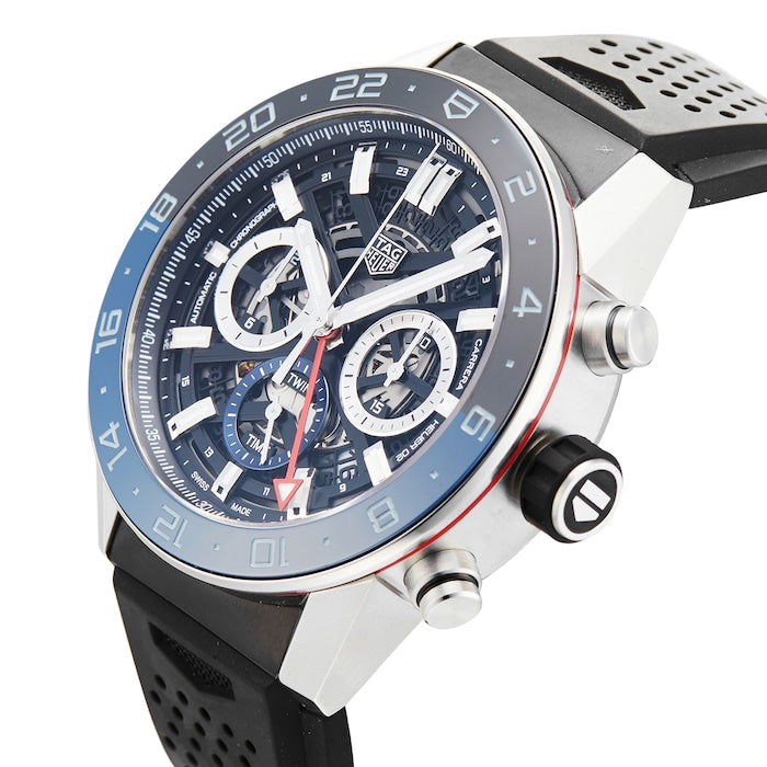 Tag Heuer Carrera Automatic Chronograph Steel & Ceramic Black Dial Black Rubber Strap Watch for Men - CBG2A1Z.FT6157 Buy Now By Tag Heuer
