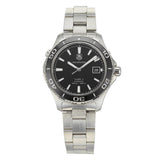 Shop Tag Heuer Aquaracer Caliber 5 Automatic Black Dial Silver Steel Strap Watch for Men - WAK2110.BA0830 in USA