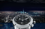 Shop Burberry Utilitarian Chronograph Black Dial Silver Steel Strap Watch For Men - BU9800 in USA