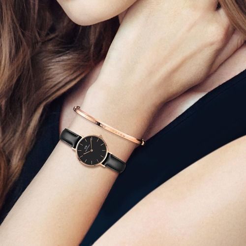 Daniel Wellington Classic Petite Sheffield Black Dial Black Leather Strap Watch For Women - DW00100224 Buy Now By Daniel Wellington
