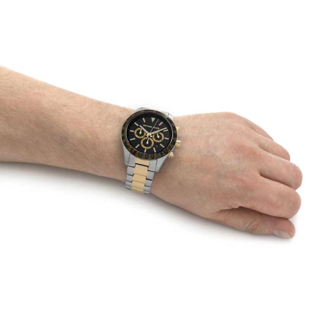 Michael Kors Layton Chronograph Black Dial Two Tone Steel Strap Watch For Men - MK8784 Buy Now By Michael Kors