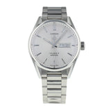 Tag Heuer Carrera Calibre 5 Automatic White Dial Silver Steel Strap Watch for Men - WAR201B.BA0723