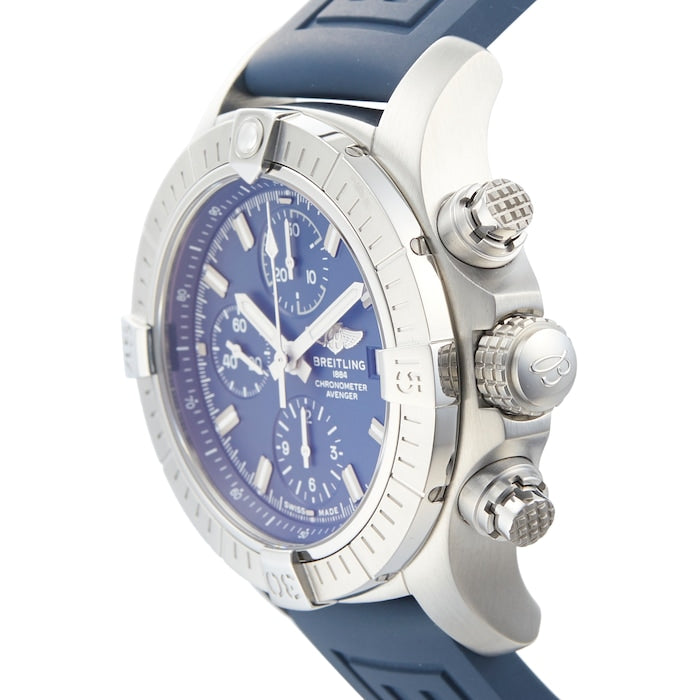 Shop Breitling Avenger Chronograph 43 Blue Dial Blue Nylon Strap Watch for Men - A13385101C1X1 in USA