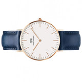 Daniel Wellington Classic Somerset White Dial Blue Leather Strap Watch For Women - DW00100123 Buy Now By Daniel Wellington