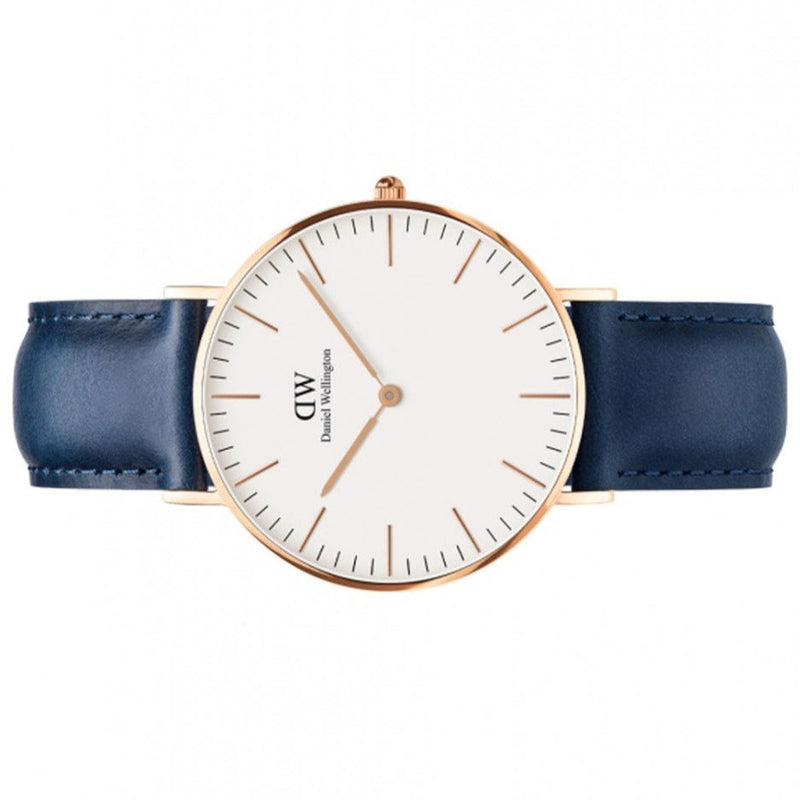 Daniel Wellington Classic Somerset White Dial Blue Leather Strap Watch For Women - DW00100123 Buy Now By Daniel Wellington