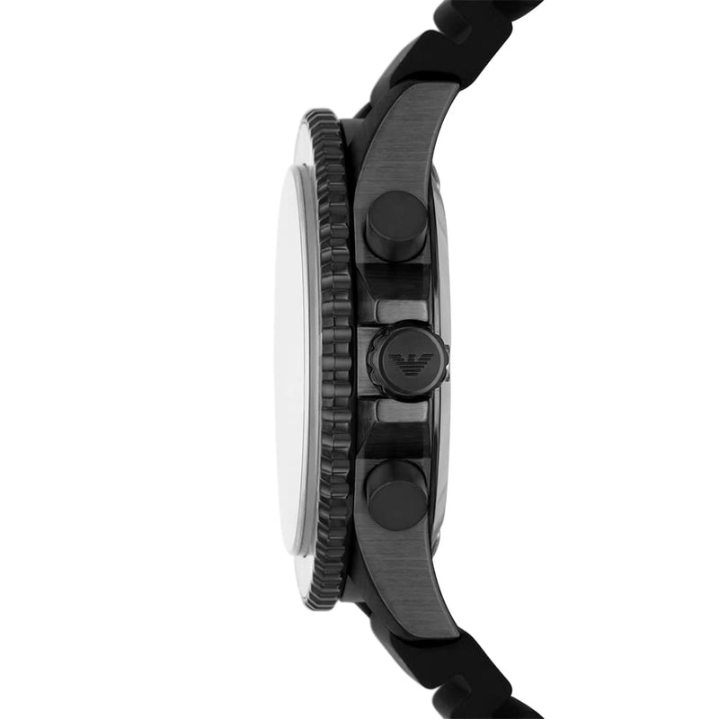 Emporio Armani Diver Chronograph Black Dial Black Silicon Strap Watch For Men - AR11515 Buy Now By Emporio Armani