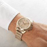 Armani Exchange Drexler Chronograph Gold Dial Gold Steel Strap Watch For Men - AX2602 Buy Now By Armani Exchange